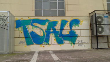 Graffiti Bombing in Thessaloniki - Photo by tsal - tsal, row (2013)