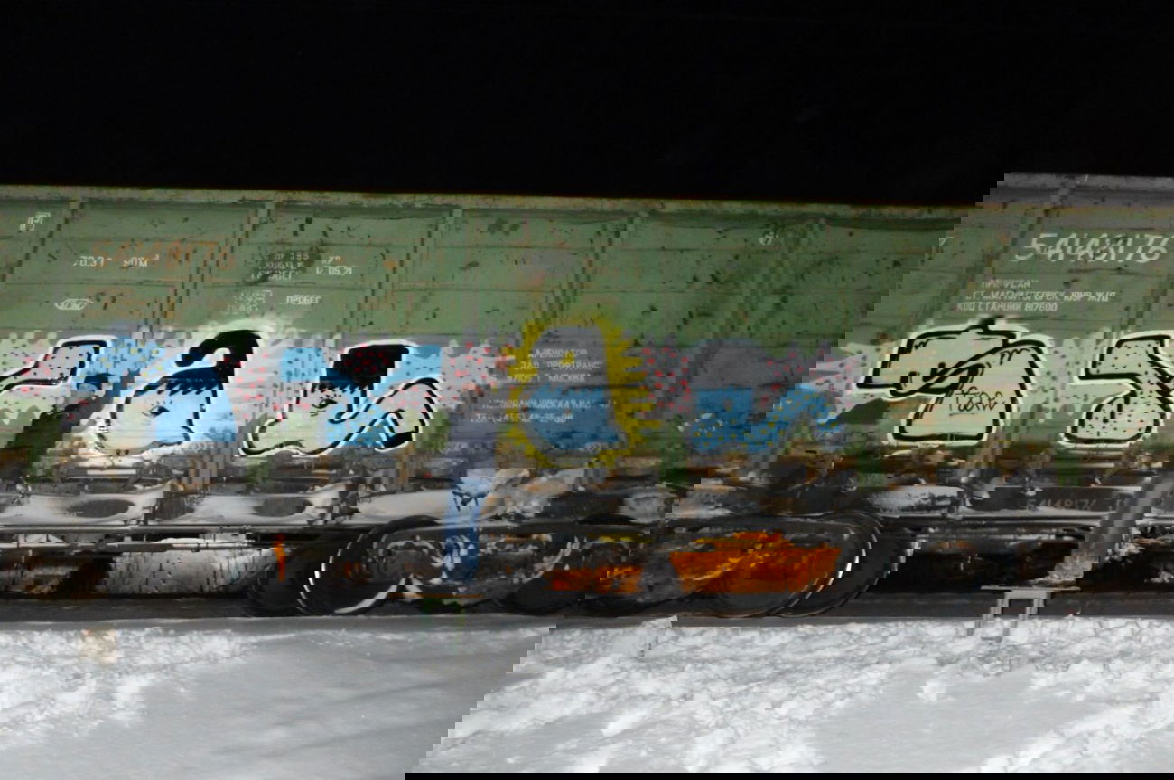 Graffiti Train - Photo by tvae - freight, tvae, russia (2015)