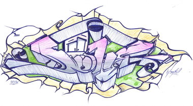 Graffiti Sketch - Photo by uASteyp - Israel, uASt, Jerusalem (2011)