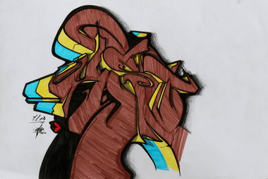 Graffiti Sketch in Petah Tiqwa - Photo by uASteyp - New, 2014, Base (2014)