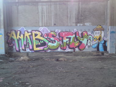 Graffiti Wall - Photo by ultramarinblau - ahab, sfly