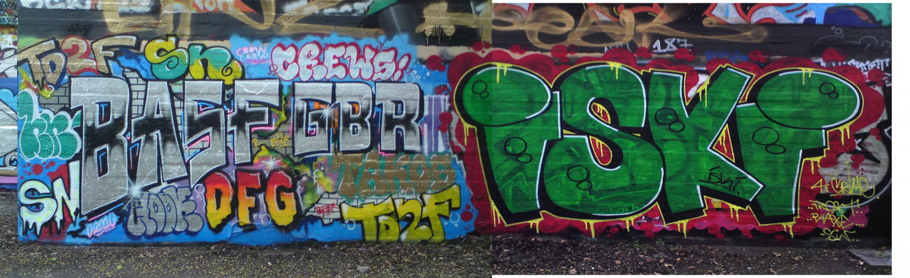 Graffiti Wall - Photo by ultramarinblau - basf, gbr, iski