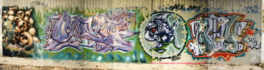 Graffiti Wall - Photo by ultramarinblau - meath, basetwo, base23