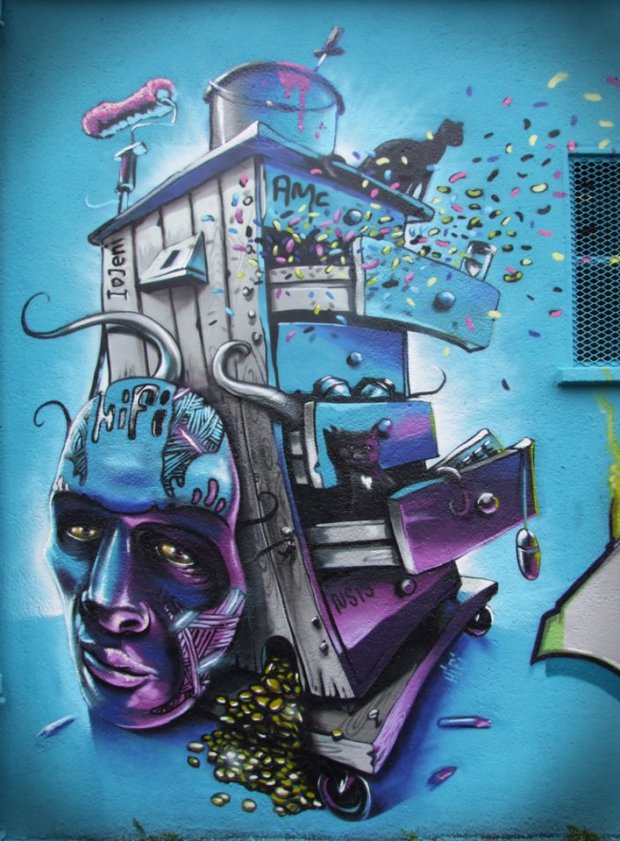 Graffiti Artwork - Photo by unitedartist - hifi, herz, weis