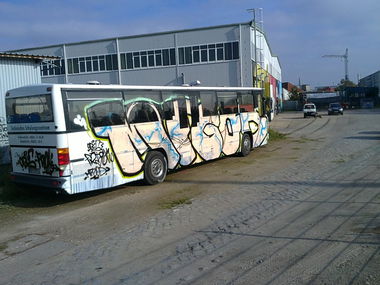 Graffiti Bombing - Photo by unknown - mfg, god (2009)