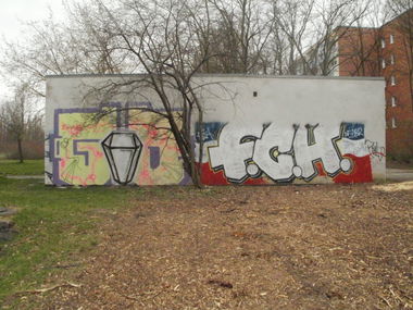 Graffiti Bombing - Photo by unknown - god, fch, mfg (2013)
