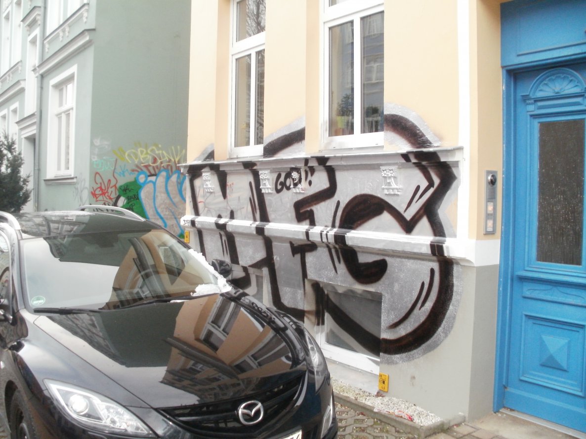 Graffiti Bombing - Photo by unknown - mfg, god (2012)