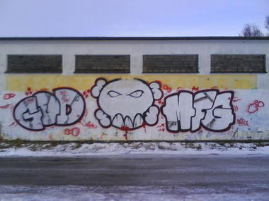 Graffiti Bombing - Photo by unknown - god, mfg (2011)
