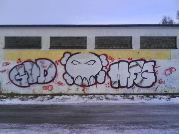 Graffiti Bombing - Photo by unknown - god, mfg (2011)