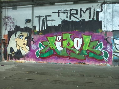 Graffiti Wall - Photo by unknown - mirok, mfg, god (2014)