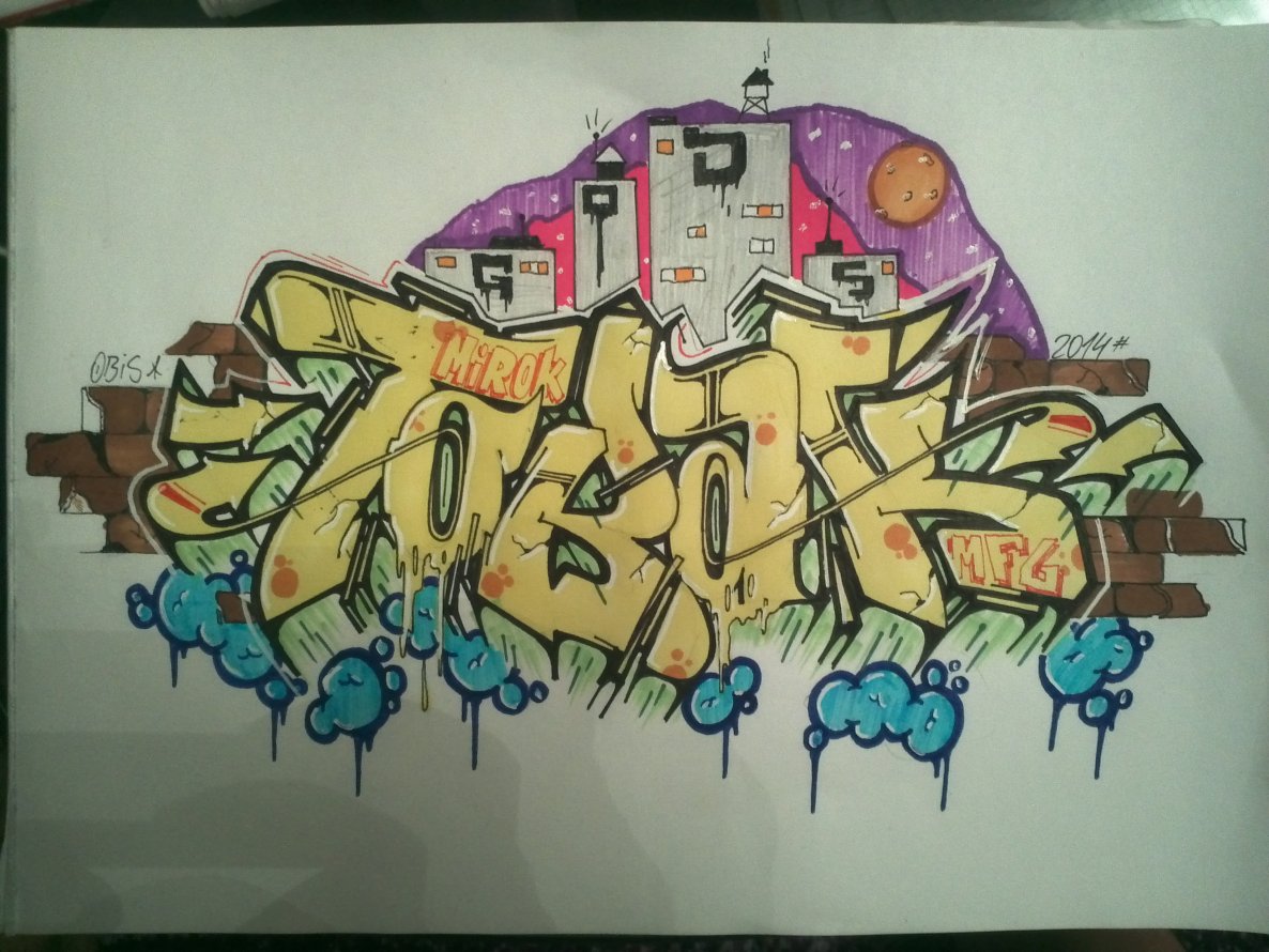 Graffiti Sketch - Photo by unknown - tobak, mirok, mfg (2014)