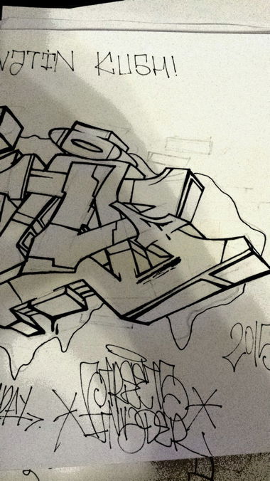 Graffiti Wall in Vilnius - Photo by verikoolnyga - kushbush (2015)