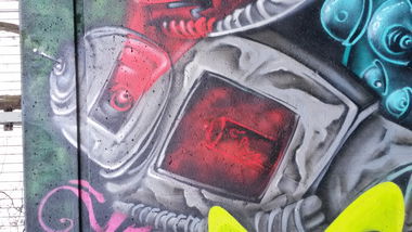 Graffiti Wall in Gelsenkirchen - Photo by was - gelsenkirchen, graffiti, roboter (2013)