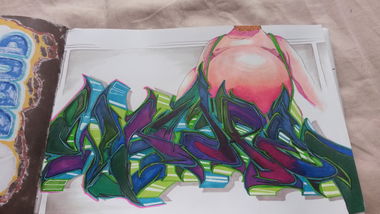 Graffiti Sketch in Essen - Photo by was - bauch, wampe, blackbook (2014)