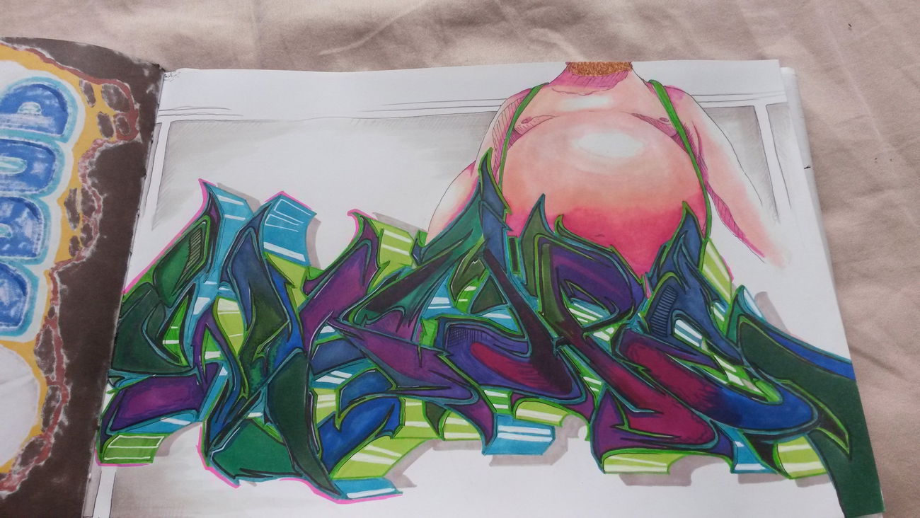 Graffiti Sketch in Essen - Photo by was - bauch, wampe, blackbook (2014)