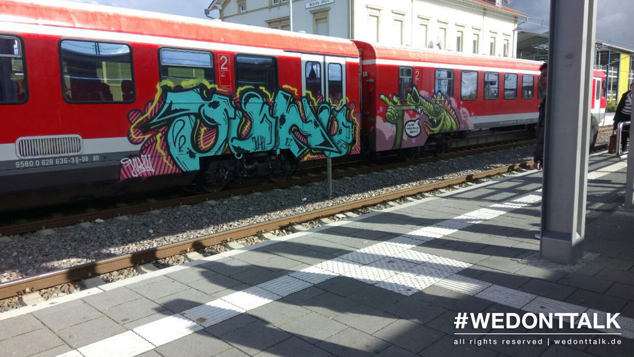 Graffiti Train in Karlsruhe - Photo by wedonttalk - juhu, kb63, inka (2017)