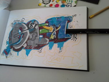 Graffiti Sketch in Essen - Photo by wollkneulBOZZ - Golem (2013)