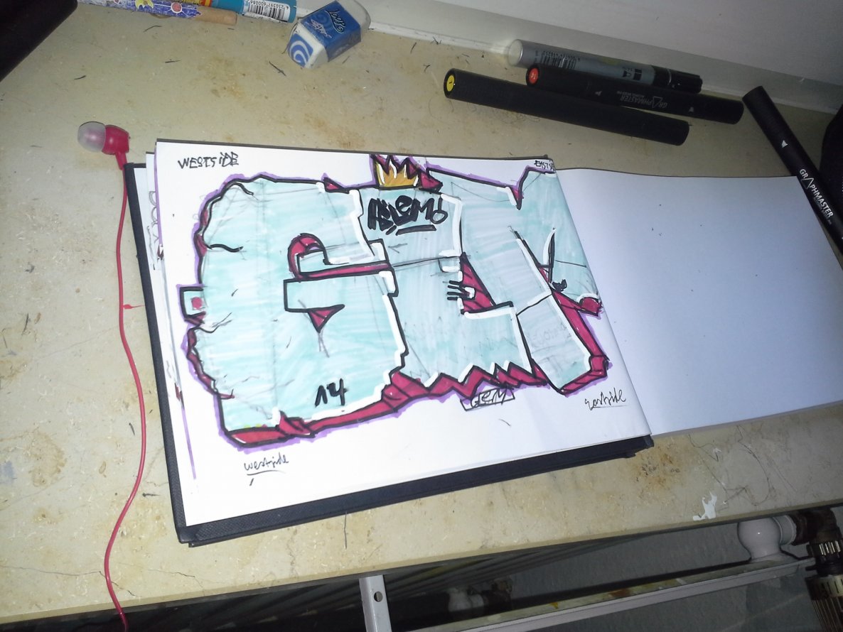 Graffiti Sketch - Photo by wollkneulBOZZ - GLEM, GLM, WESTSIDE (2013)