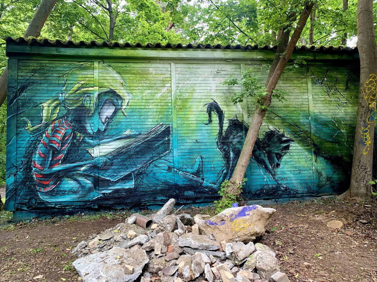 Graffiti Wall - Photo by x9 - potsdam, lindenpark, graffiti (2021)