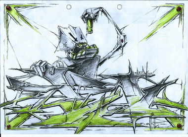 Graffiti Sketch - Photo by x9 - potsdam, xnine, x9 (2018)