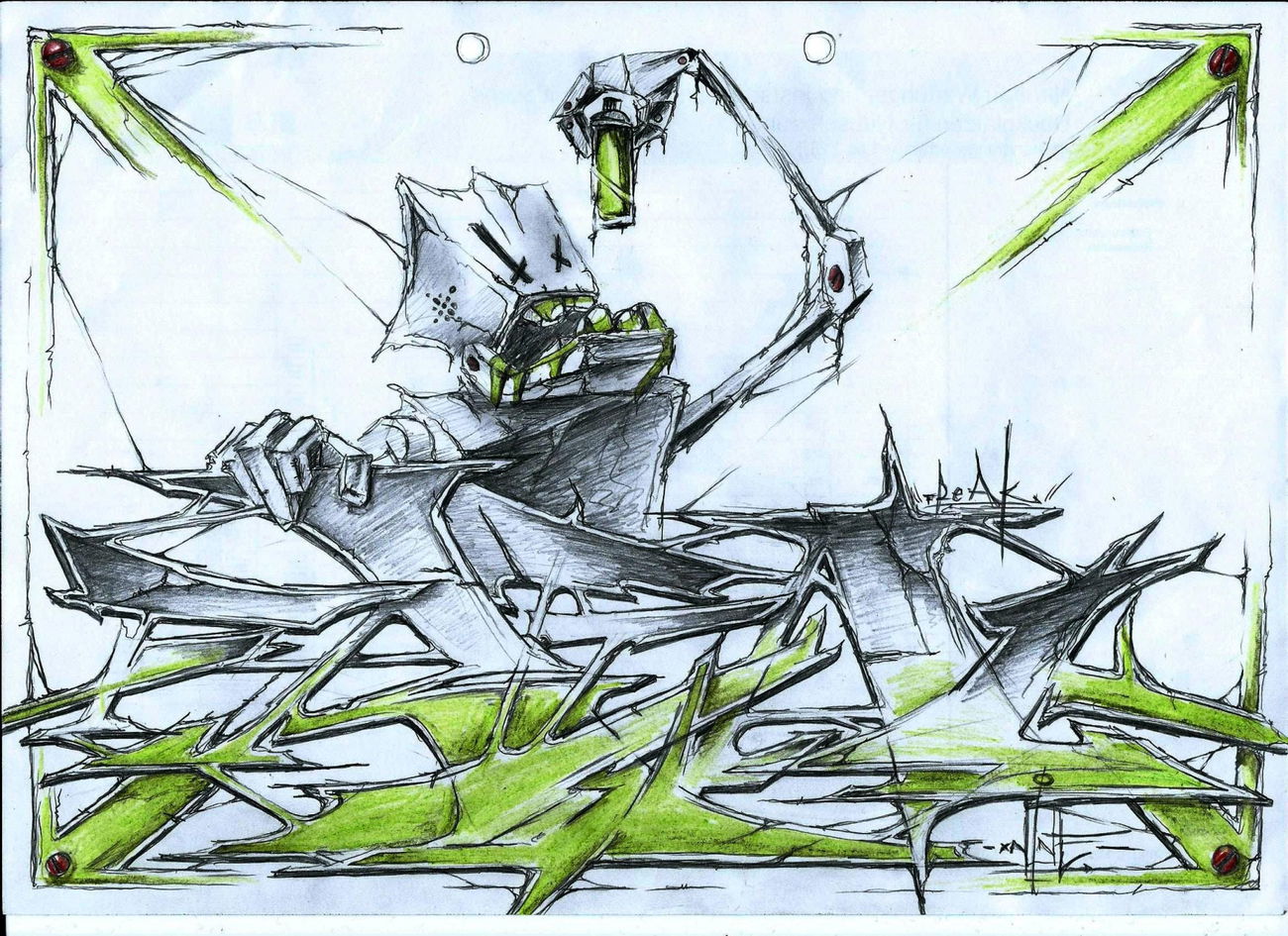 Graffiti Sketch - Photo by x9 - potsdam, xnine, x9 (2018)