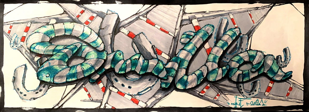 Graffiti Sketch - Photo by x9 - potsdam, xnine, x9 (2021)