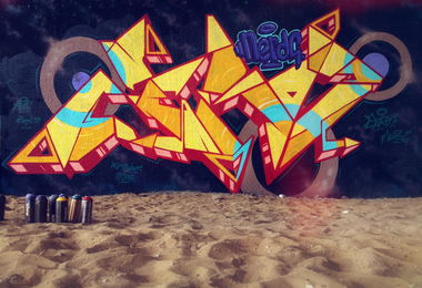 Graffiti Wall in Toru - Photo by zero7 - zero7, nerds, ams (2013)