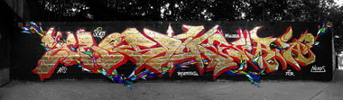 Graffiti Wall in Toru - Photo by zero7 - zero7, nerds, ams (2011)