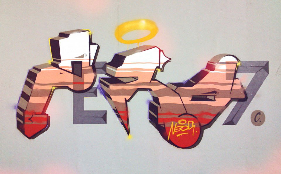 Graffiti Wall in Torun - Photo by zero7 - zero7, nerds, ams (2013)