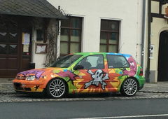 Graffiti Street Art - Photo by zwolli - bazinga, car, comic (2016)