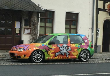Graffiti Street Art - Photo by zwolli - bazinga, car, comic (2016)