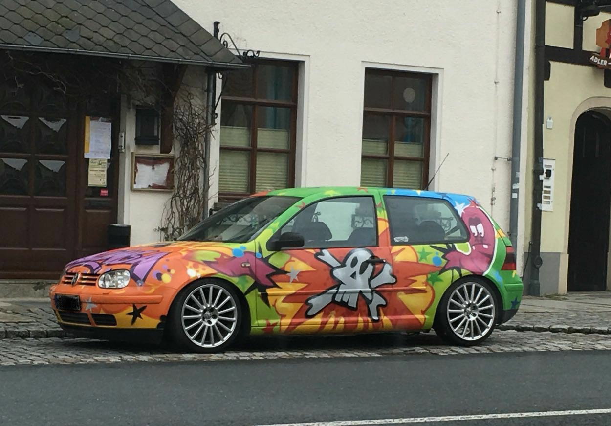 Graffiti Street Art - Photo by zwolli - bazinga, car, comic (2016)