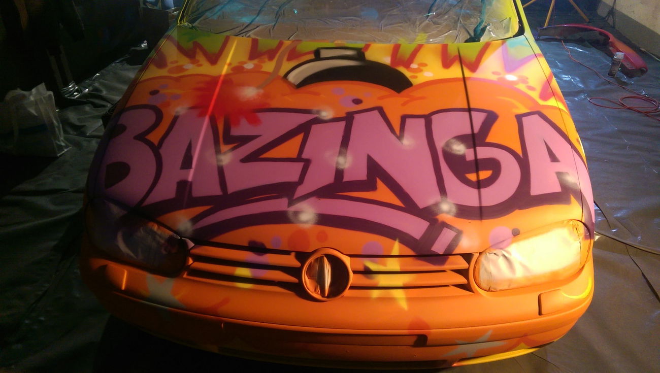 Graffiti Street Art - Photo by zwolli - bazinga, car, legal (2016)