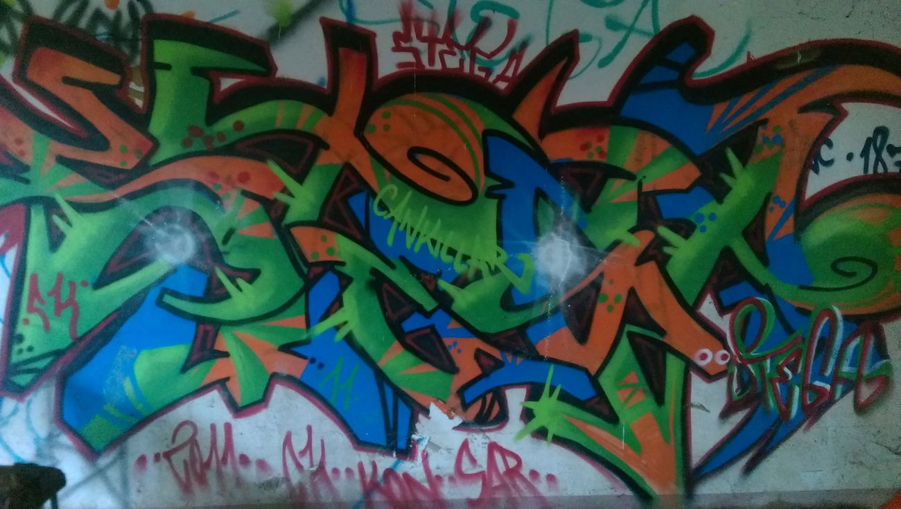 Graffiti Wall - Photo by zwolli - stega, ck, kon