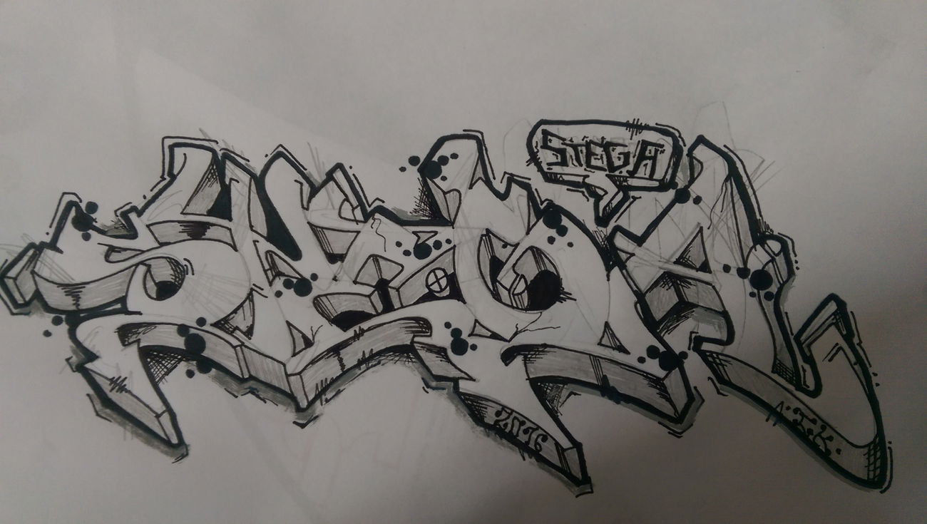 Graffiti Sketch - Photo by zwolli - stega, ck, black