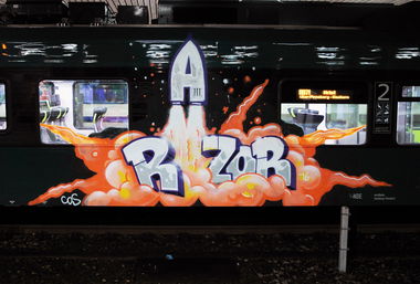 Graffiti Train in Hamburg - Photo by zzzzz - RAZOR (2016)